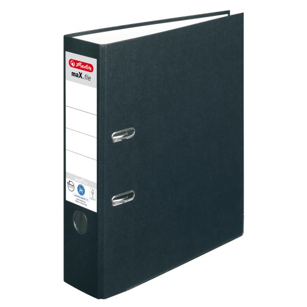 herlitz Ordner maX.file nature+ A4 80mm schwarz