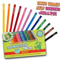 JOLLY Buntstifte Supersticks DELTA 24er Metalletui mit Deinem Namen bedruckt!