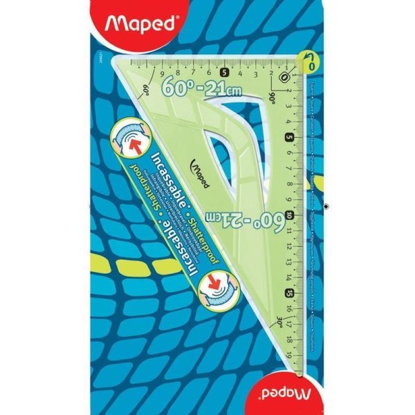 Maped ohybný trojuholník 60° 21 cm - zelený