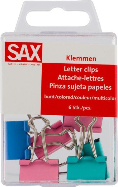 SAX Papierklemmen bunt 6 Stück