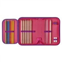 herlitz Schulrucksack Motion Plus "Pink Cubes" 4-teilig