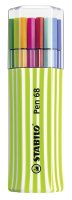Premium-Filzstift - STABILO Pen 68 - 15er Single-Pack grün - mit 15 verschiedenen Farben