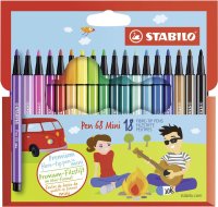Premium-Filzstift - STABILO Pen 68 Mini - 18er Pack - mit...