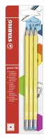 Bleistift mit Radierer - STABILO pencil 160 in gelb-...