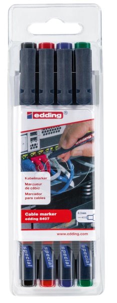 edding 8407 Kabelmarker 4er Set