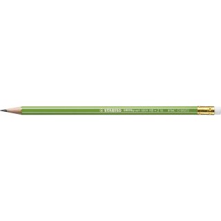 Umweltfreundlicher Bleistift mit Radiergummi - STABILO GREENgraph - Einzelstift - H&auml;rtegrad HB