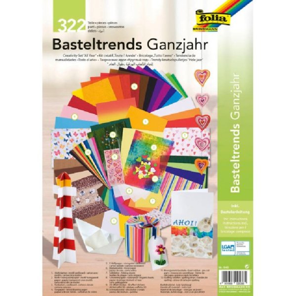 folia Bastelpapier-Set Trends Ganzjahr, 322-teilig