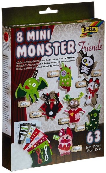 folia plstená súprava ručných prác  - Mini Monster Friends