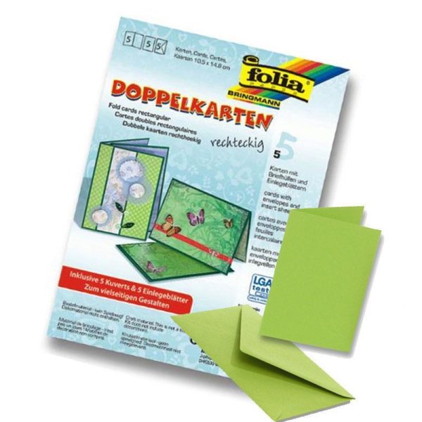 folia Doppelkarten, 105 x 150 mm, 220 g/qm, maigrün