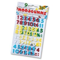 folia Moosgummi Glitter-Sticker, Zahlen