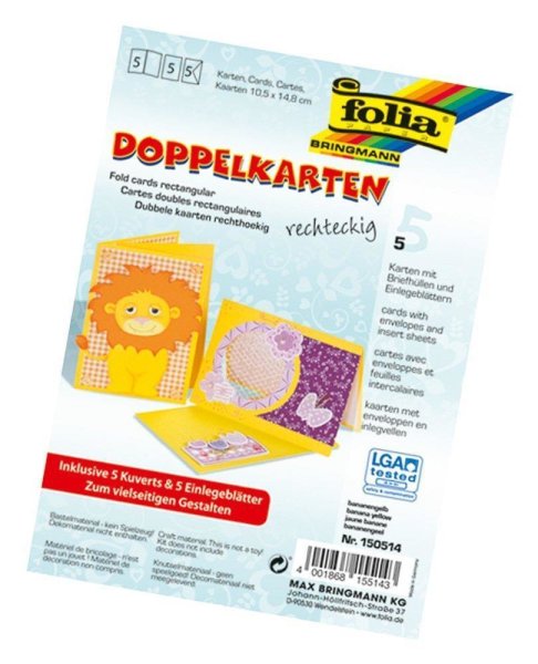 folia Doppelkarten, 105 x 150 mm, 220 g/qm, bananengelb