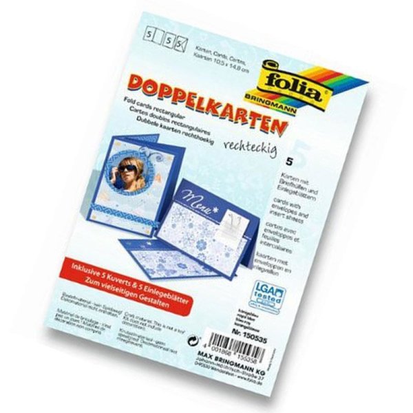 folia Doppelkarten, 105 x 150 mm, 220 g/qm, königsblau