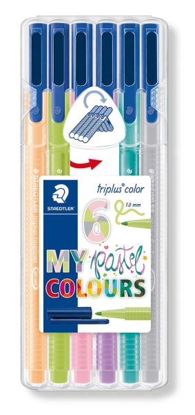 STAEDTLER 323 triplus color Fasermaler 6er Box "My pastel colours"
