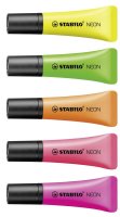Textmarker - STABILO NEON - 5er Pack - gelb, grün,...
