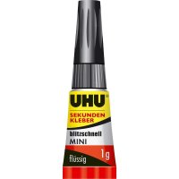 UHU Sekundenkleber blitzschnell MINIS, 3 Tuben á 1 g