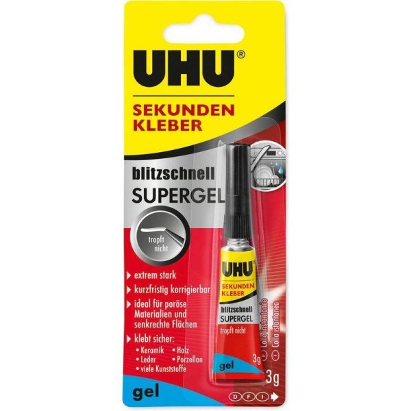 UHU Sekundenkleber blitzschnell SUPERGEL, 3 g