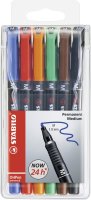 Folienstift - STABILO OHPen universal - permanent medium - 6er Pack - mit 6 verschiedenen Farben