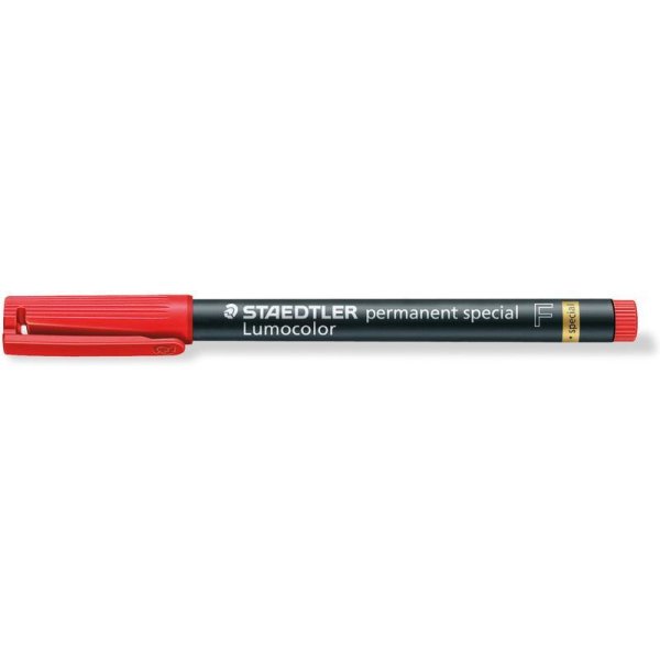 STAEDTLER Lumocolor 319F permanentný špeciálny univerzálny popisovač 0,6mm - červený