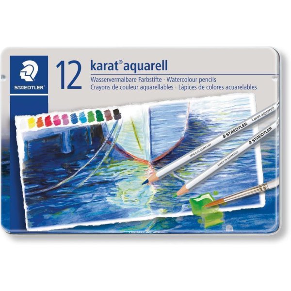 STAEDTLER karat 125 Aquarellstift, 12er Metalletui