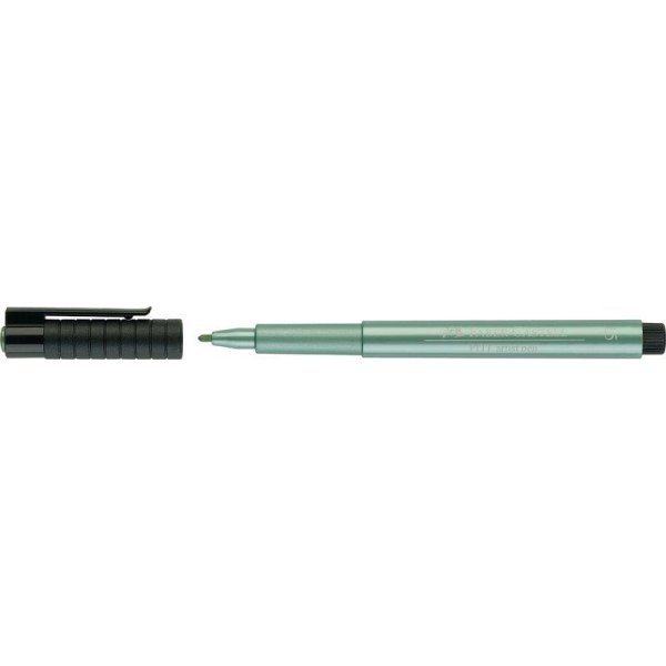 FABER-CASTELL Tuschestift PITT artist pen, grün metallic