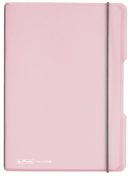 herlitz my.book flex, poznámkový zošit, A5, 40 listov - štvorčekový - Color Blocking - rosé