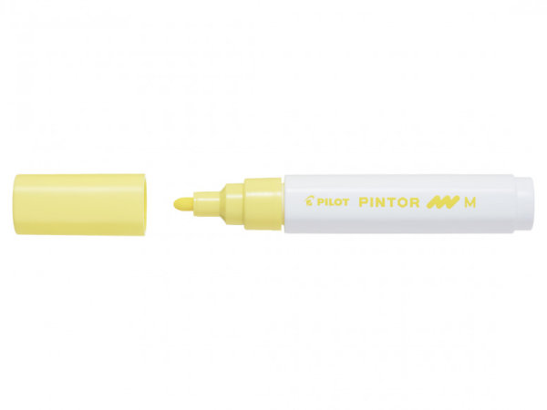 PILOT akrylový popisovač  PINTOR, stredný (1,4mm) - pastelový žltý