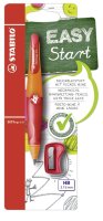 Ergonomischer Druck-Bleistift für Rechtshänder - STABILO EASYergo 3.15 in orange/rot - Einzelstift - inklusive 1 dicken Mine - Härtegrad HB & Spitzer