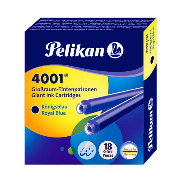 Pelikan 4001 Großraum Tintenpatrone königsblau 18er