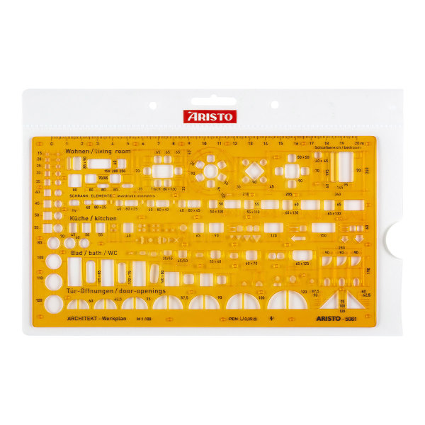 ARISTO Architektur-Kombi-Schablone Werkplan 1:100 AR5061