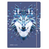 herlitz my.book flex Notizheft A4 2 x 40 Blatt liniert/kariert Wild Animals Wolf