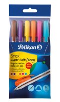 Pelikan Kugelschreiber Stick Super Soft Fan 6 Stück...