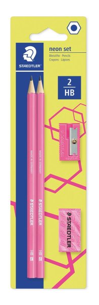 STAEDTLER Bleistift-Set WOPEX neon, Härtegrad: HB, neon-pink