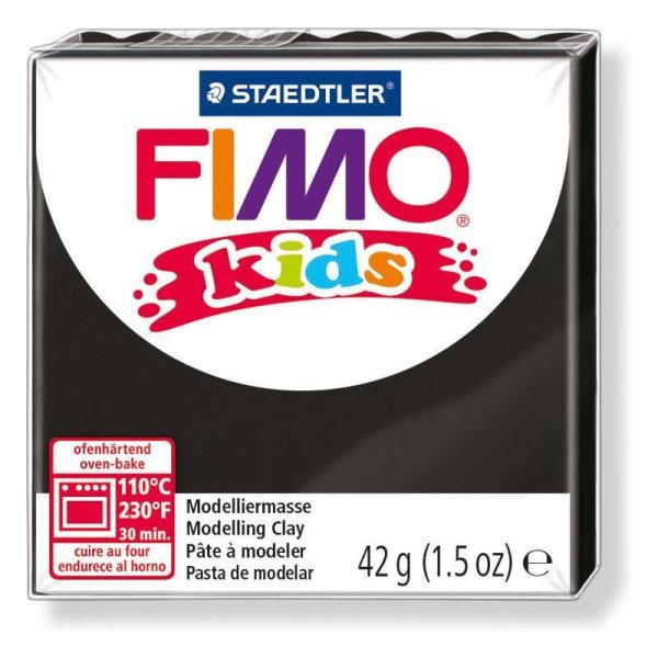 FIMO kids Modelliermasse, ofenhärtend, schwarz, 42 g