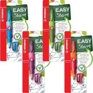 Ergonomischer Druck-Bleistift für Rechtshänder - STABILO EASYergo 3.15 - inklusive 1 dicken Mine - Härtegrad HB & Spitzer