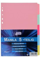 TSI Manila Kartonregister 5-teilig DIN A4