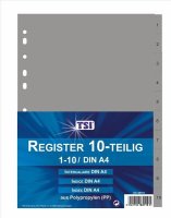 TSI Kunststoffregister 10-teilig grau 1 - 10