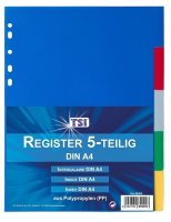 TSI Kunststoffregister 5 teilig DIN A4