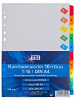 TSI folienverstärktes Kartonregister 10-teilig DIN A4