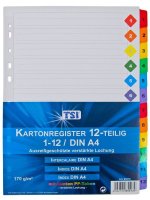 TSI folienverstärkte Kartonregister 12-teilig DIN A4