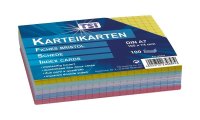 TSI Karteikarten DIN A7 kariert bunt 100er Packung