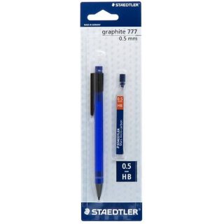 STAEDTLER Druckbleistift graphite 777 0,5mm + Ersatzminen blau