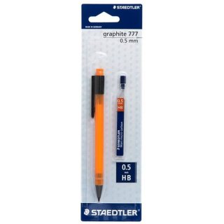 STAEDTLER Druckbleistift graphite 777 0,5mm + Ersatzminen orange