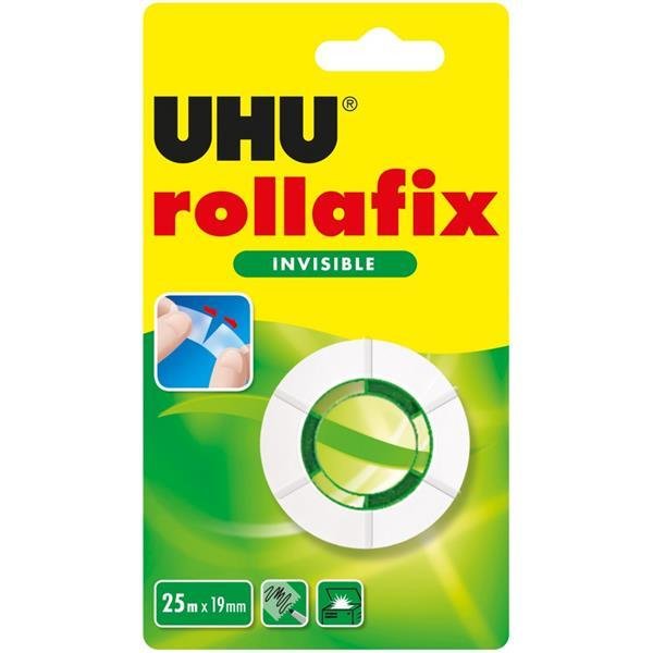 UHU Klebefilm rollafix invisible, 19 mm x 25 m