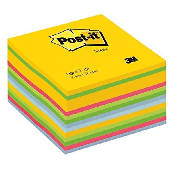 Post-it Haftnotiz-Würfel, 76 x 76 mm, 450 Blatt, Ultra Color
