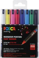 POSCA Acryl Marker PC-1MR Extra Feine Spitze 0,7mm, 8er Set
