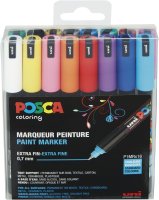 POSCA Acryl Marker PC-1MR Extra Feine Spitze 0,7mm, 16er Set