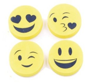 Smiley Radiergummi 4er Set