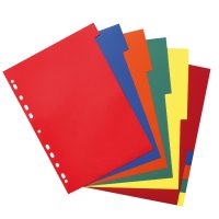 herlitz Kunststoff-Register, blanko, A4, farbig, 10-teilig