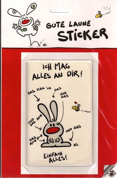 NIC - Gute Laune Sticker "Ich mag alles an Dir!" ca. 90 x 143 mm