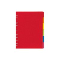 herlitz Karton-Register, blanko, DIN A4, farbig, 6-teilig